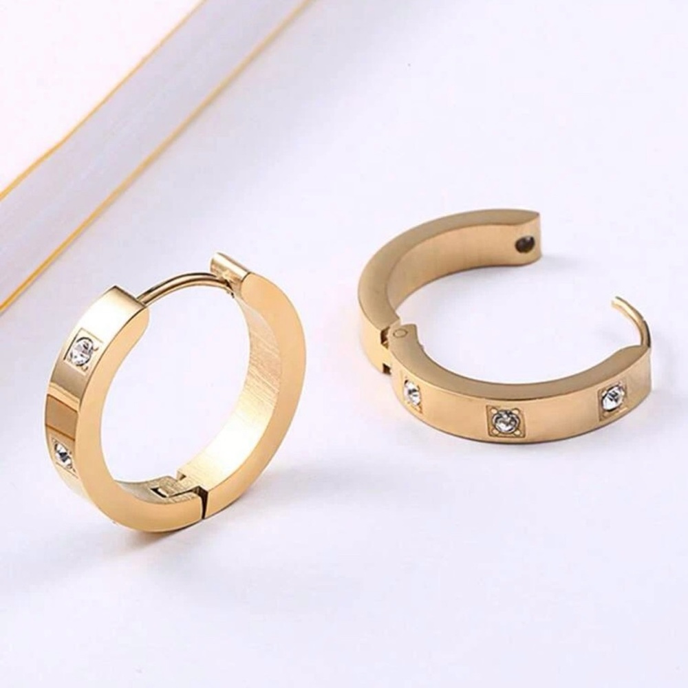 1 Pair Women Stainless Steel Hoop Earring - Picture 5 of 9